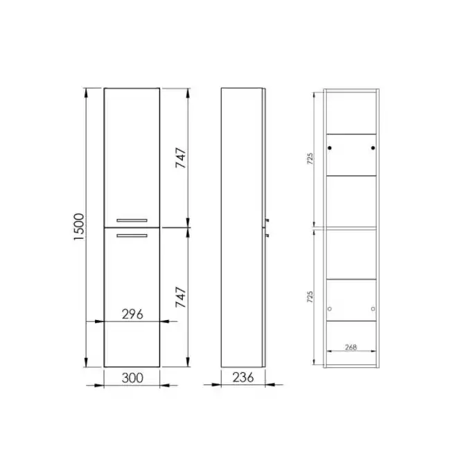 Słupek KWADRO PLUS 30 2D black HG PDW ELITA 167654