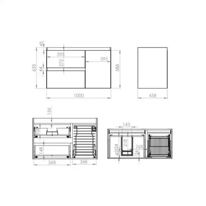 Szafka podumywalkowa SPLIT 100 2S L CARGO stone matt PDW ELITA RE011006057040