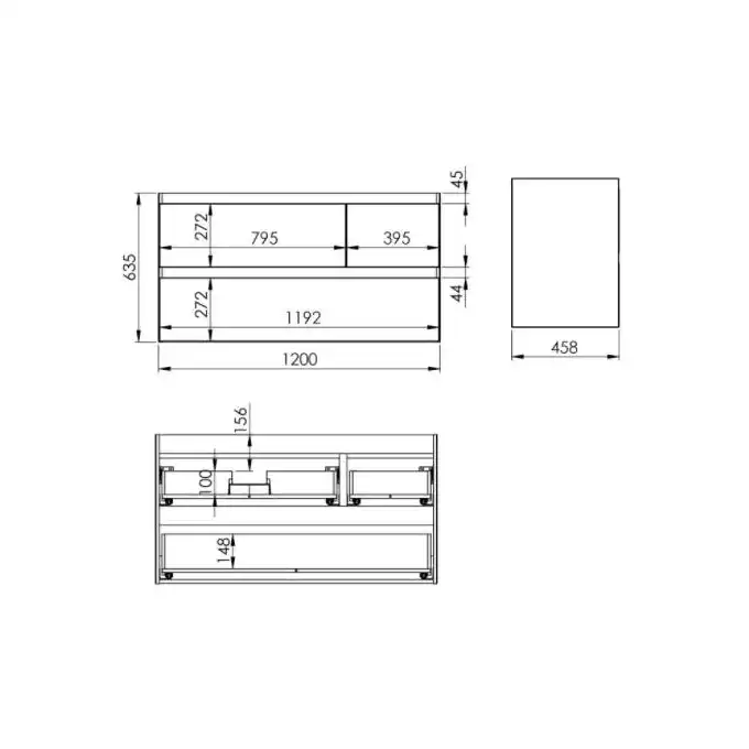 Szafka podumywalkowa SPLIT 120 3S L white matt PDW ELITA RE012006155290