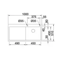 Zlewozmywak CLARON 5 S-IF Stal polerowana prawa, korek auto., InFino, PushControl BLANCO 521625