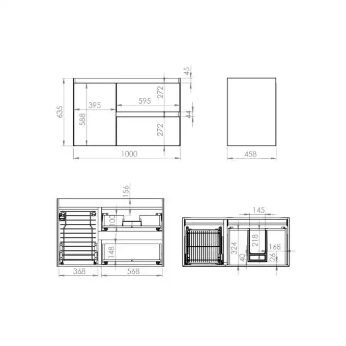 Szafka podumywalkowa SPLIT 100 2S P CARGO anthracite matt PDW ELITA RE011005056010