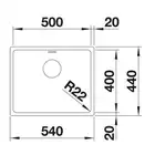 Komora ANDANO 500-U Stal polerowana, InFino BLANCO 522967