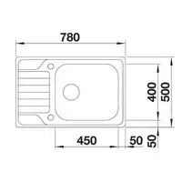 Zlewozmywak DINAS XL 6 S Compact Stal szczotkowana, odwracalny, korek auto. BLANCO 525120