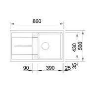 Zlewozmywak METRA 5 S Silgranit PuraDur Czarny odwracalny, korek auto. BLANCO 525918