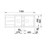 Zlewozmywak METRA 8 S Silgranit PuraDur Kawowy odwracalny BLANCO 515048