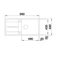 Zlewozmywak METRA XL 6 S-F Silgranit PuraDur Antracyt odwracalny, korek auto. BLANCO 519150