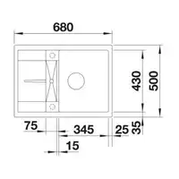 Zlewozmywak METRA 45 S Compact Silgranit PuraDur Czarny odwracalny, korek auto. BLANCO 525913