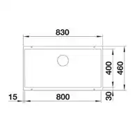 Komora SUBLINE 800-U Silgranit PuraDur Czarny, InFino BLANCO 526005