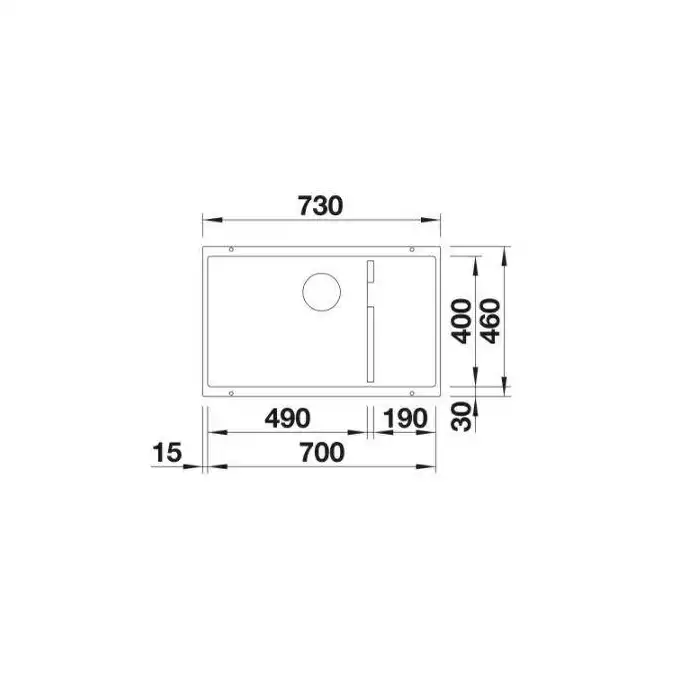 Komora SUBLINE 700-U Level Silgranit PuraDur Kawowy, InFino BLANCO 523547