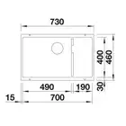 Komora SUBLINE 700-U Level Silgranit PuraDur Kawowy, InFino BLANCO 523547