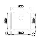 Komora SUBLINE 500-U Silgranit PuraDur Tartufo, InFino BLANCO 523439