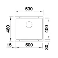 Komora SUBLINE 500-U Silgranit PuraDur Kawowy, InFino BLANCO 523441