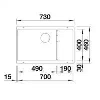 Komora SUBLINE 700-U Level Silgranit PuraDur Antracyt, InFino, koszyk stalowy BLANCO 523452