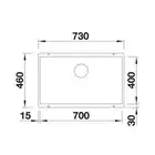 Komora SUBLINE 700-U Silgranit PuraDur Tartufo, InFino BLANCO 523449