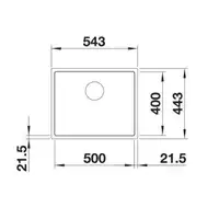 Komora SUBLINE 500-IF SteelFrame Silgranit PuraDur Antracyt, InFino BLANCO 524107