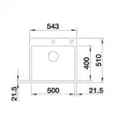 Komora SUBLINE 500-IF/A SteelFrame Silgranit PuraDur Biały, korek auto., InFino BLANCO 524112