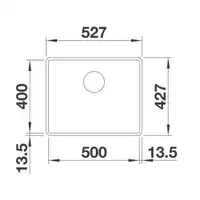 Komora SUBLINE 500-F Silgranit PuraDur Antracyt, InFino BLANCO 523532