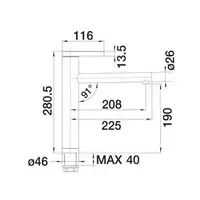 Bateria LINEE Stal matowa BLANCO 517596