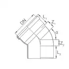 Kolano kanalizacyjne 45° Kaczmarek 0710233360 FI160 PP