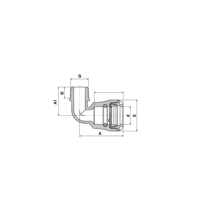 Kolano 90° PE-STAL (PUSH FIT-1085) FI 40X25 GZ (wciskane) PLASSON 1085U0040010