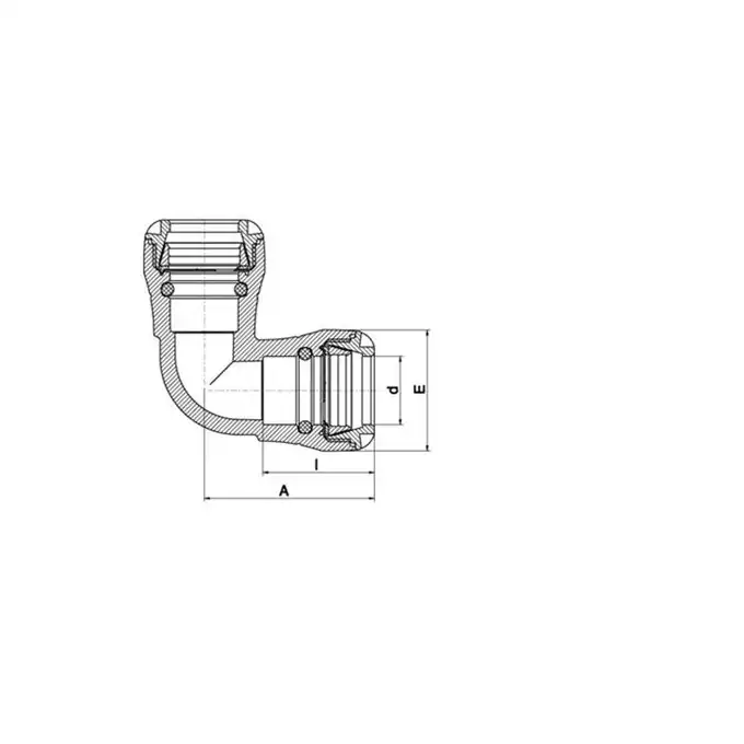 Kolano 90° PE-PE (PUSH FIT-1005) FI 40X40 (wciskane) PLASSON 1005U0040