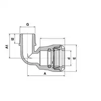 Kolano 90° PE-STAL (PUSH FIT-1085) FI 40X25 GZ (wciskane) PLASSON 1085U0040010