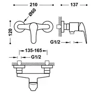 Bateria natryskowa z/natr. BASE PLUS TRES 21616710