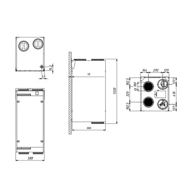 Rekuperator naścienny DX4 E VASCO 11VE00049