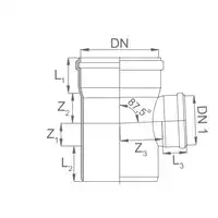 Trójnik kanalizacyjny FI160/110 &lt; 87 PP KACZMAREK 0720133390