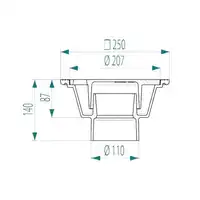 Wpust piwniczny DN 100 (wzór francuski) - 15 K KZO W0500-1500-0001-000