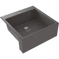 Zlewozmywak ERIDAN farmerski antracyt metalik granit 1-komorowy 600x610x214, 3,5&quot; + osprzęt SPACE SAVER LUX DEANTE ZQE_T10K