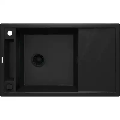 Zlewozmywak MAGNETIC nero granit 1-kom. Z/O 820X500X219, 3,5&quot; + osprzęt SPACE SAVER nero DEANTE ZRM_N113