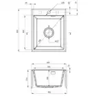 Zlewozmywak ERIDAN alabaster granit 1-kom. 400x500x212, 3,5&quot; + osprzęt SPACE SAVER LUX DEANTE ZQE_A104