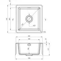 Zlewozmywak  SABOR ceramiczny nero mat 1-kom. B/O  450x478x215 + SPACE SAVER DEANTE ZCB_N103