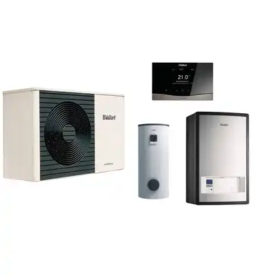 Pakiet z pompą ciepła aroTHERM plus monoblok VWL 75/6A + Moduł naścienny MEH 97/6 + Zasobnik VIH RW 300 + Regulator pogodowy VRC 720 VAILLANT 0010044191