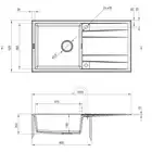 Zlewozmywak ERIDAN nero granit 1-kom. Z/O 1000X520X203, 3,5&quot; + osprzęt SPACE SAVER LUX DEANTE ZQE_N713