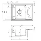 Zlewozmywak MAGNETIC alabaster granit 1-kom. Z/KO 640X500X219, 3,5&quot; + osprzęt SPACE SAVER DEANTE ZRM_A11A