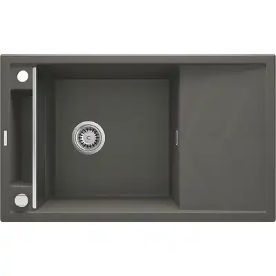 Zlewozmywak MAGNETIC antracyt met. granit 1-kom. Z/O 820X500X219, 3,5&quot; + osprzęt SPACE SAVER DEANTE ZRM_T113