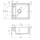 Zlewozmywak MAGNETIC grafit met. granit 1-kom. 560X500X219, 3,5&quot; + osprzęt SPACE SAVER DEANTE ZRM_G103