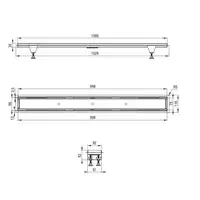 Odpływ liniowy odwracalny ruszt pod płytki/pełny długość 100 cm, Syfon H65 DEANTE KOS_010D