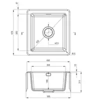 Zlewozmywak  SABOR ceramiczny bianco mat 1-komorowy B/O  450x478x215 + SPACE SAVER DEANTE ZCB_A103