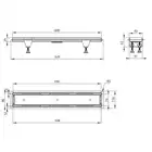 Odpływ liniowy odwracalny ruszt pod płytki/pełny długość 60 cm, Syfon H65 DEANTE KOS_006D
