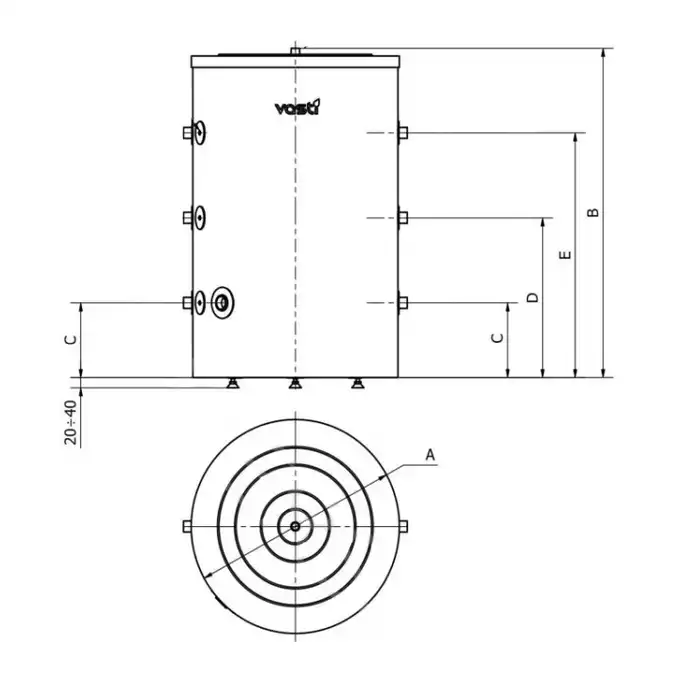 Zbiornik buforowy 150 l VASTI VS-P-BUF-150-00-B