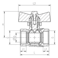 Zawór kulowy z motylkiem 1/2&quot; NANOPANEL NAN 715379 z uszczelnieniem dławicy