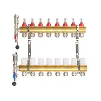 Rozdzielacz mosiężny REITER RMOP#210-KOSA-E-08 ogrzewanie podłogowe rozstaw 50 mm 8 obwodów