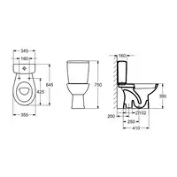 Miska WC do kompaktu Roca ADELE A342196000 odpływ pionowy