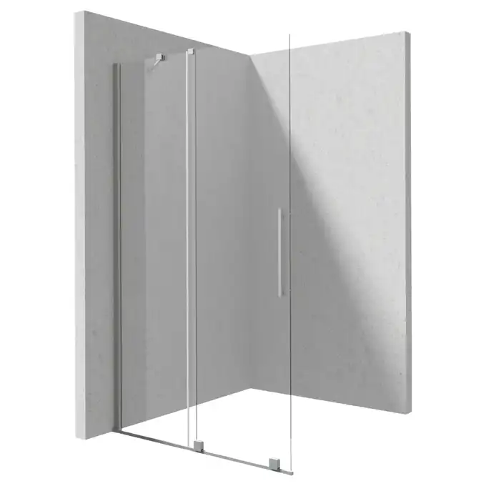 Ścianka prysznicowa walk-in Deante Prizma KTJ F32R przesuwna 120x195 cm stal szczotkowana