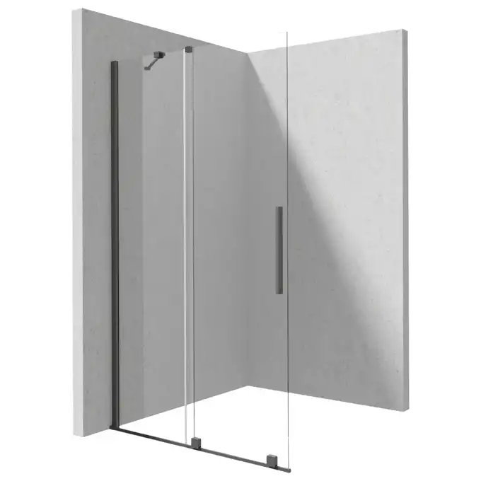 Ścianka prysznicowa walk-in Deante Prizma KTJ D32R przesuwna 120x195 cm titanium