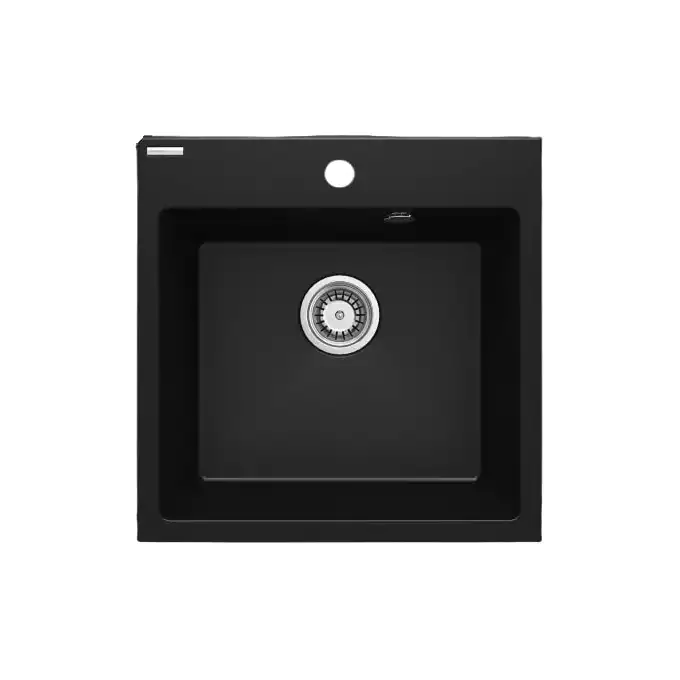 Zlewozmywak Deante Evora ZQJ N103 nero granit 1-komorowy 500x500x216 mm 3,5&quot; osprzęt space-saver