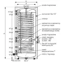 Wymiennik biwalentny c.w.u. do pomp ciepła Galmet SGW(S)B Maxi Plus 300 v2 26-309570N z 2 wężownicami spiralnymi 0.9/2.2 m2, emaliowany, stojący, poliuretan, PVC biały